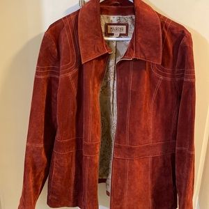 Wilsons suede leather rust color jacket labeled xxl